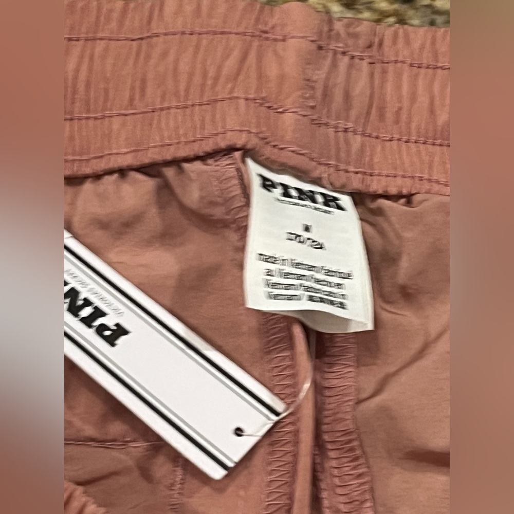 NWT PINK VS Satin Parachute Cargo Shorts - Picture 13 of 14